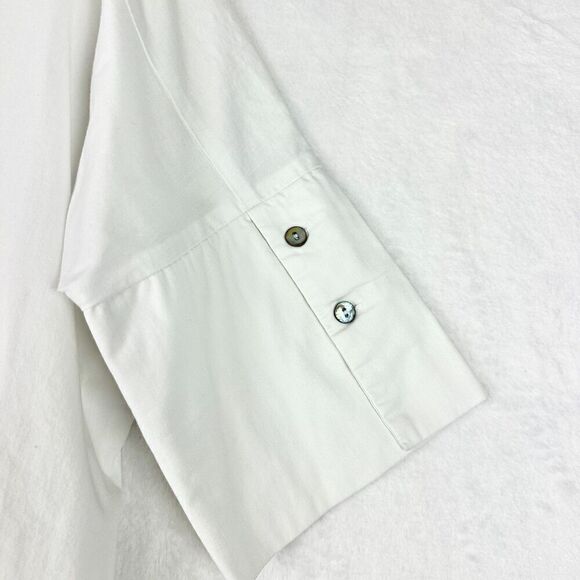Comfy USA Button Up Size Small Dolman Sleeve White Oversized Lagenlook Classic - Picture 5 of 7